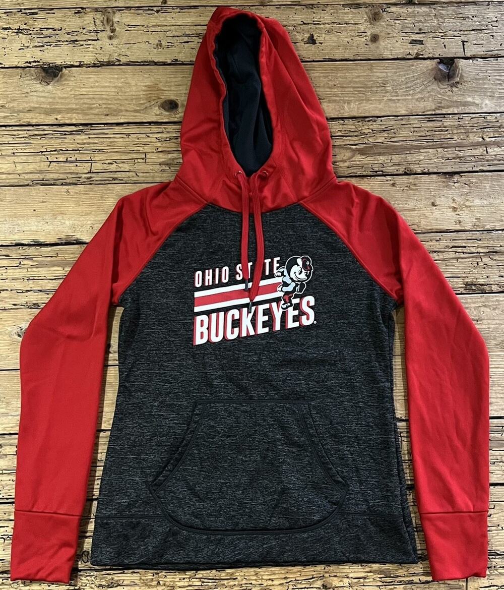 Ohio State Varsity Authentic Apparel Unisex Size M Gray/Red Buckeyes Hoodie